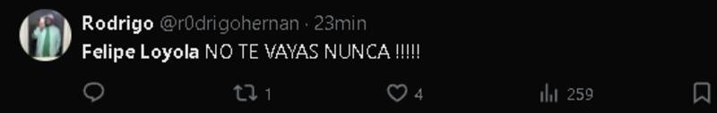 Los elogios de los hinchas de Independiente a Felipe Loyola tras el partido ante River.