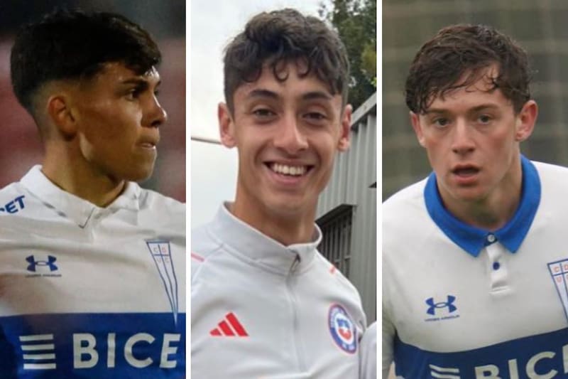 Diego Corral, Martín Contreras y Nicolás L'Huillier (de izquierda a derecha), son los canteranos de la UC que trabajan con la Selección.