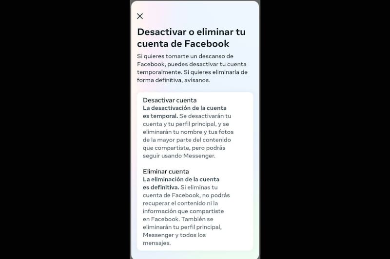 Así puedes eliminar para siempre tu cuenta de Facebook.