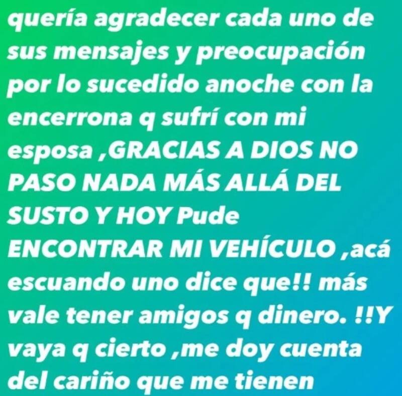 reaccionó por Instagram a lo vivido en la semana.