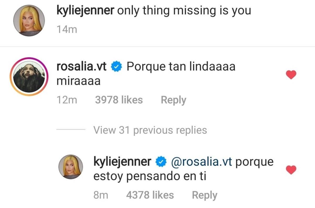 Rosalía se une al clan Kardashian con mensajes en español con Kylie