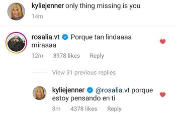 Rosalía se une al clan Kardashian con mensajes en español con Kylie