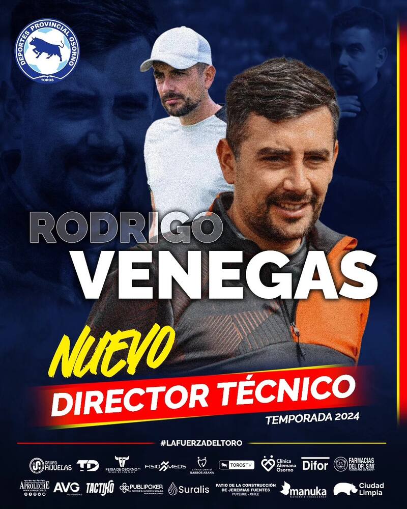 Rodrigo Venegas nuevo entrenador de Provincial Osorno.