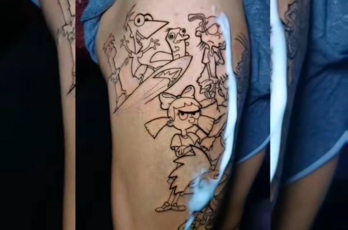 Maximiliano Falcón sorprendió a sus seguidores con novedoso tatuaje inspirado en dibujos animados