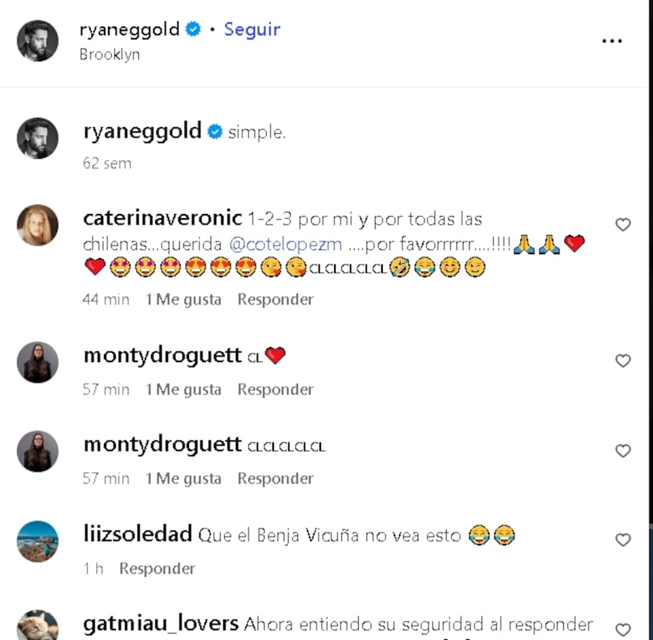 Alguno de los comentarios que le dejaron al actor.