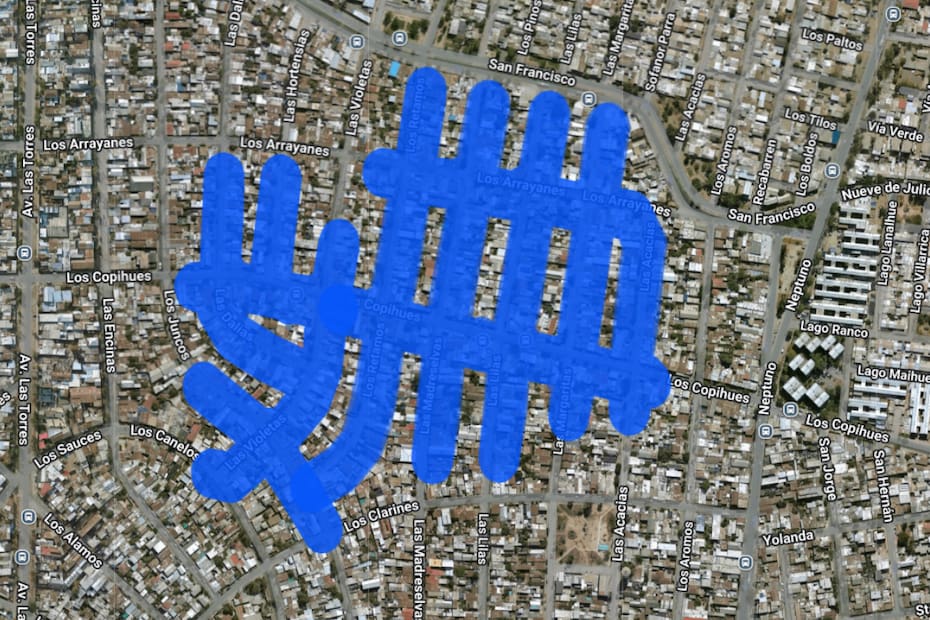Sector afectado por el corte de luz.