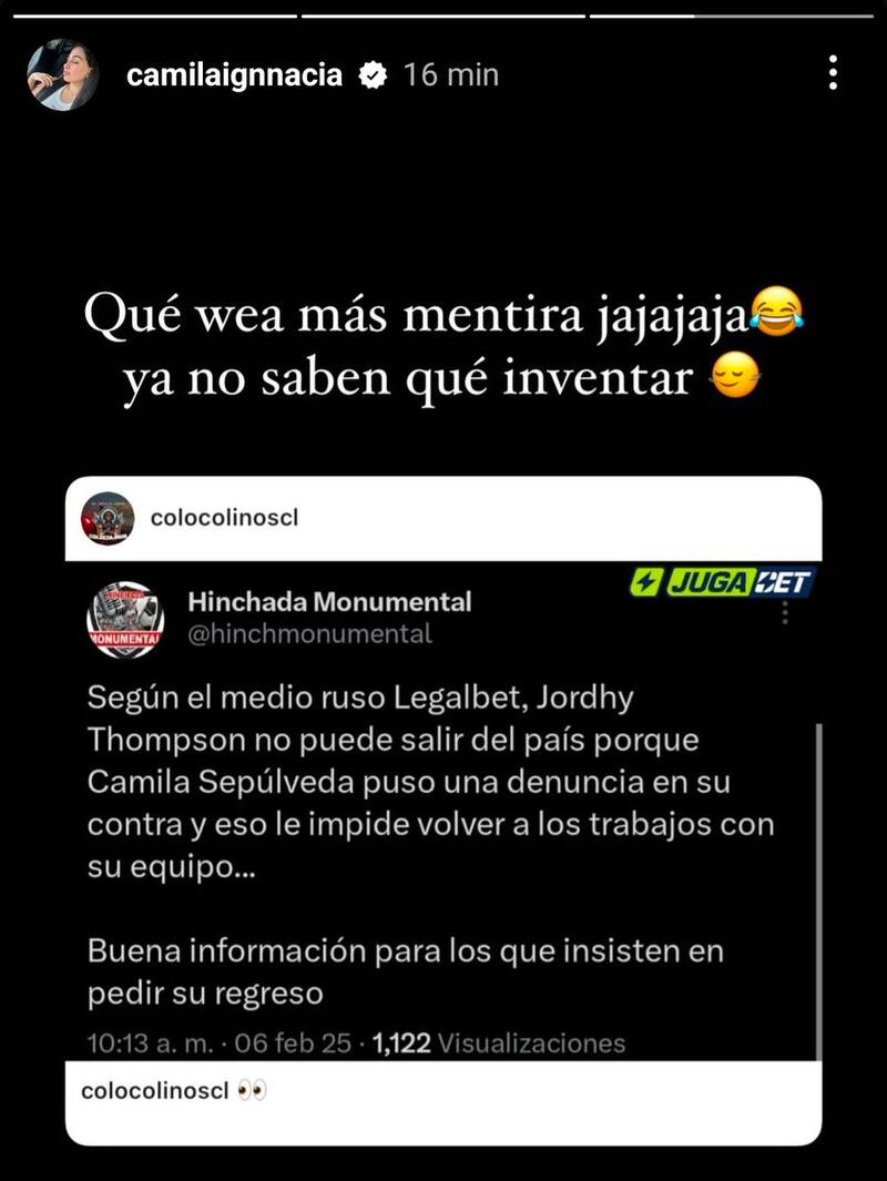 La influencer desmintió una supuesta denuncia en contra de Jordhy Thompson