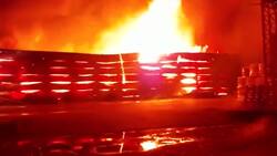 VIDEO | Gran incendio afectó a una bodega con productos químicos en la comuna de Graneros