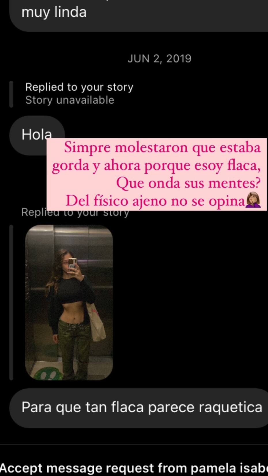 Trinidad Neira alzó la voz tras críticas a su cuerpo