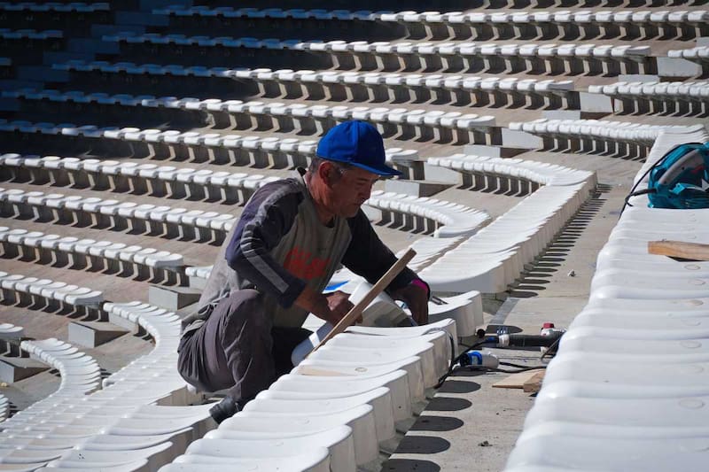 Según el club, tuvieron que arreglar asientos que fueron destruídos en la tribuna Mario Lepe.