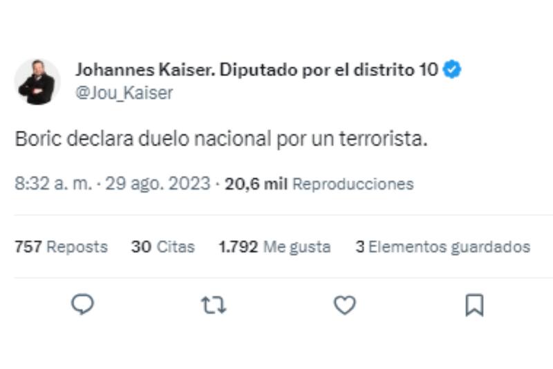 Este fue el comentario del diputado republicano por Twitter.