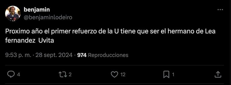 Hinchas de la U piden como nuevo refuerzo a hermano de Leandro Fernández.