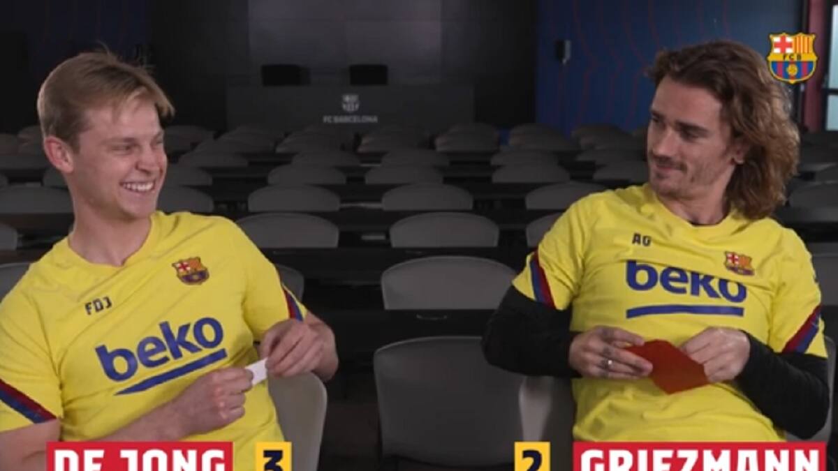 ¡Para reir! De Jong y Griezmann protagonizaron divertido 'Derby Challenge'