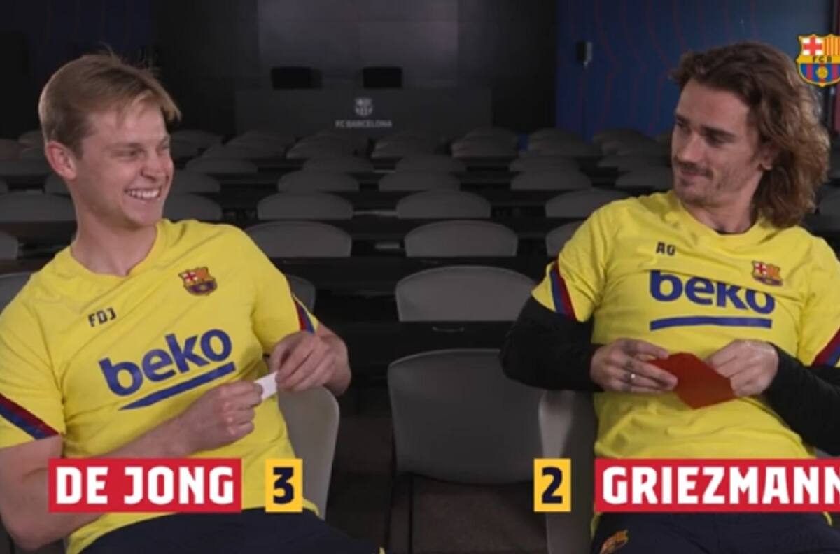 ¡Para reir! De Jong y Griezmann protagonizaron divertido 'Derby Challenge'