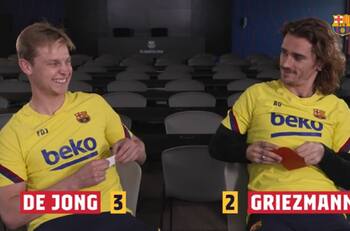 ¡Para reir! De Jong y Griezmann protagonizaron divertido 'Derby Challenge'