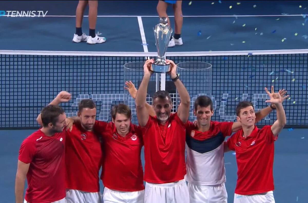 Así celebró Serbia la obtención de la ATP Cup tras derrotar a España