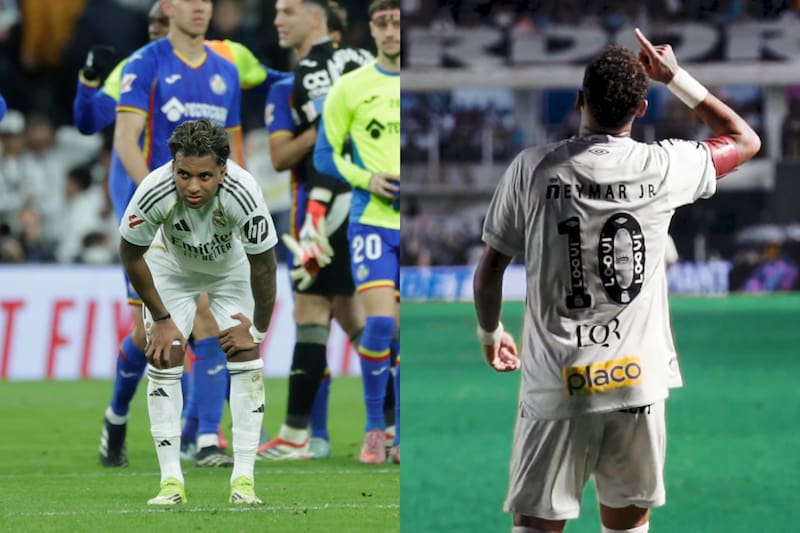 la grave lesión de Rodrygo abriría una posibilidad para el deseo de Neymar de jugar el Mundial con su selección. Foto: santostv y EFE