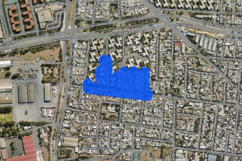 Sector afectado por el corte de luz.