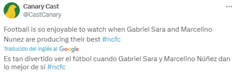 Hincha del Norwich destaca lo divertido que es el fútbol cuando Marcelino está al 100%