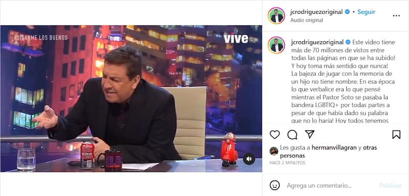 El posteo de Julio César Rodríguez sobre el Pastor Soto.