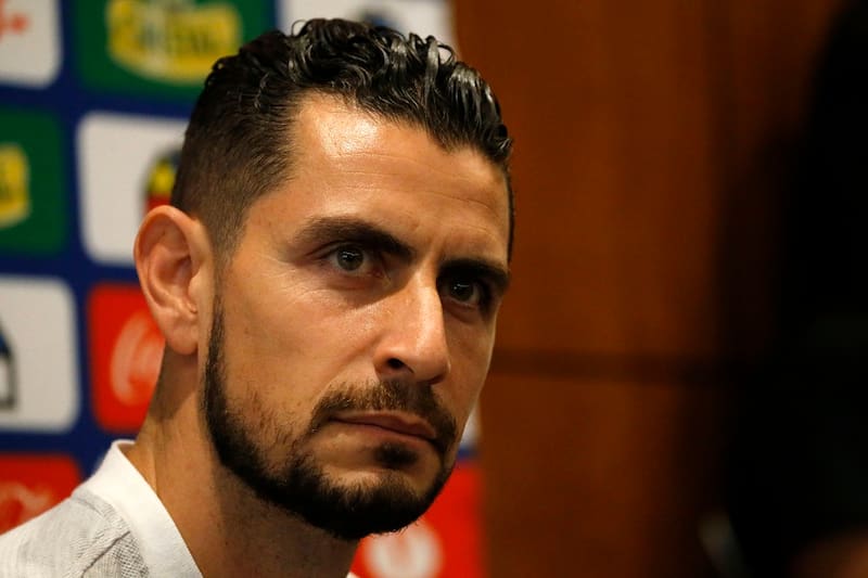 Futbol, conferencia de prensa de la seleccion chilena
Copa America 2019
El arquero de la selecciones chilena Gabriel Arias habla con los medios de comunicacion durante la conferencia de prensa realizada en el hotel Hilton de San Pablo, Brasil.
26/06/2019
Andres Pina/Photosport
Football, Chile National team press conference
Copa America Championship 2019
Chile's goalkeeper Gabriel Arias speaks to the medias during a press conference held at the Hilton hotel in Sao Paulo, Brazil.
24/06/2019
Andres Pina/Photosport