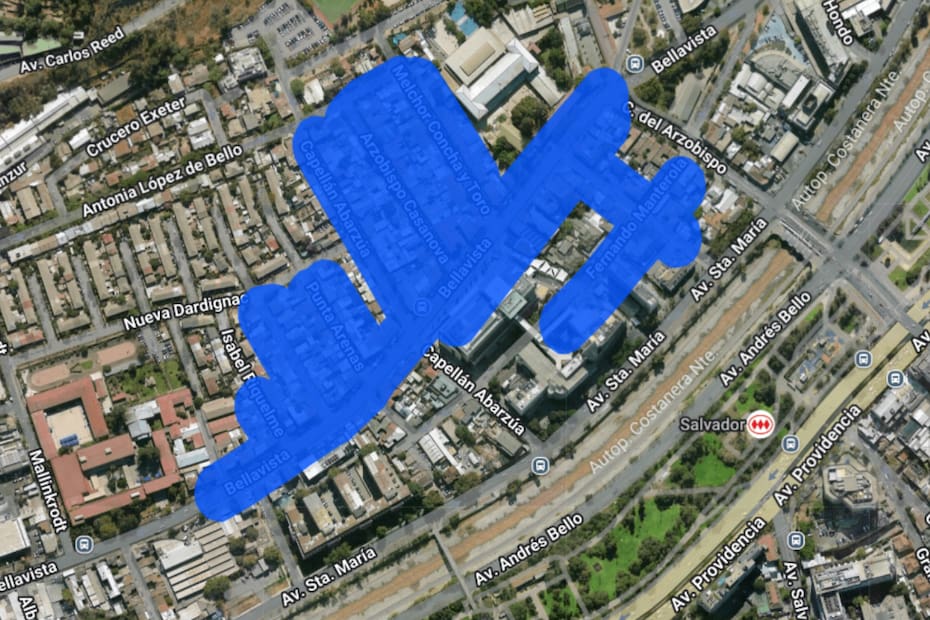 Sector afectado por el corte de luz.