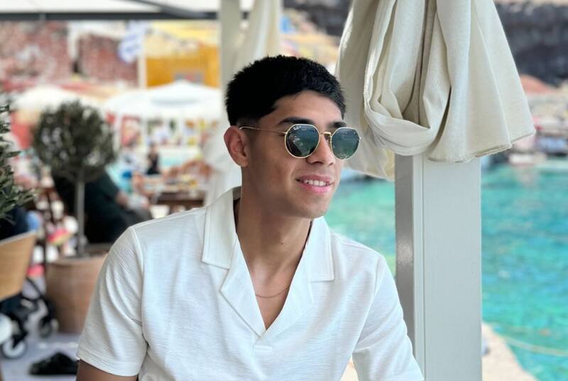 Darío Osorio de vacaciones en Grecia. Foto: Instagram