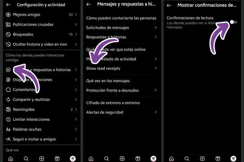 Sigue estos pasos para desactivar la confirmación de lectura.