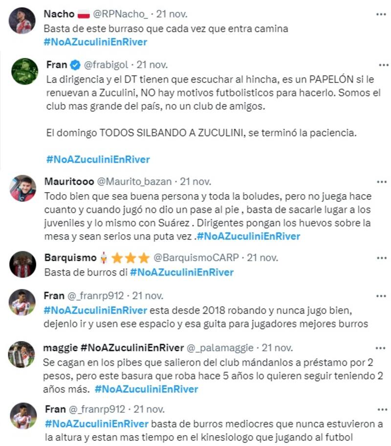 Los hinchas de River Plate se manifestaron por la posible renovación de Bruno Zuculini