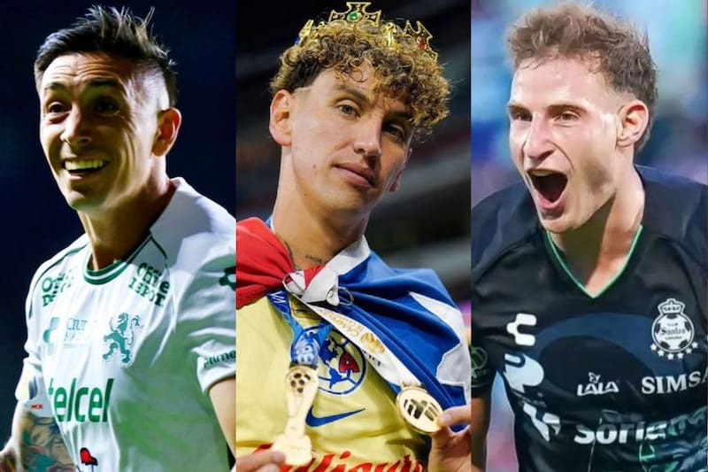 Rodrigo Echeverría, Igor Lichnovsky y Bruno Barticciotto, tres futbolistas nacionales que actúan en la Liga MX.