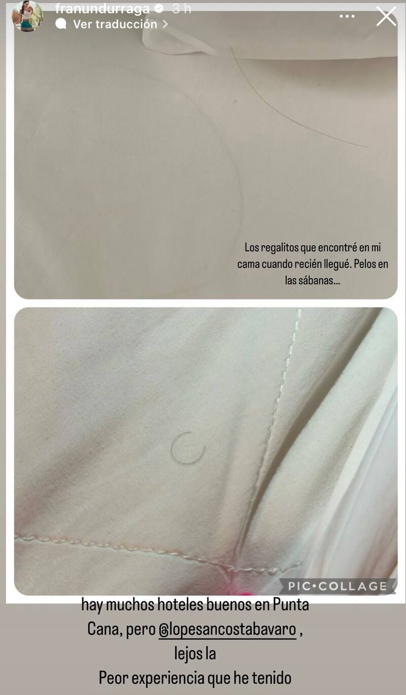 Fran Undurraga denunció a hotel en Punta Cana.