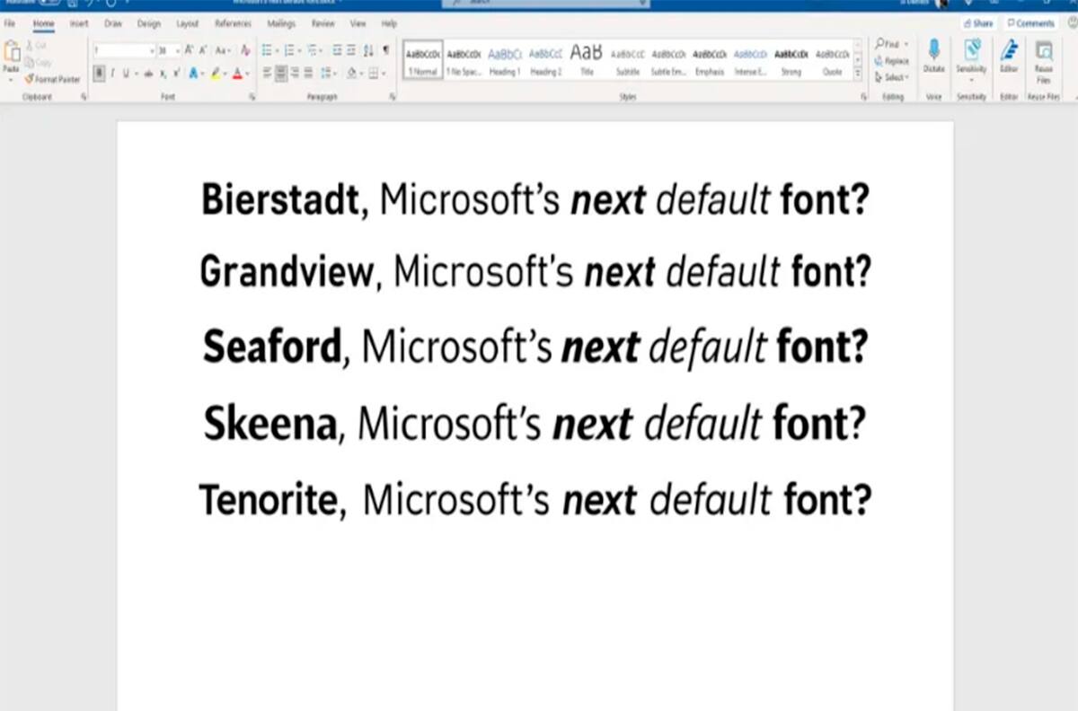 Word le dice adiós a Calibrí y pide ayuda para elegir la fuente predeterminada de Office