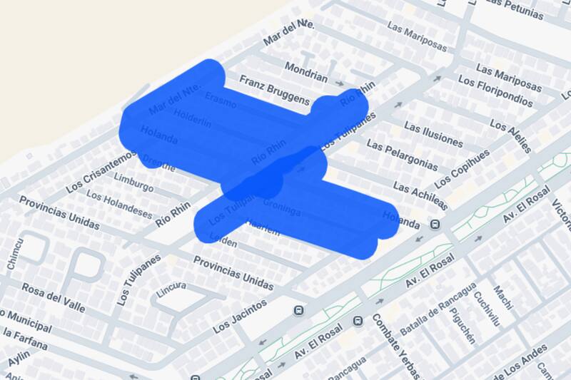 Sector afectado por el corte de luz.