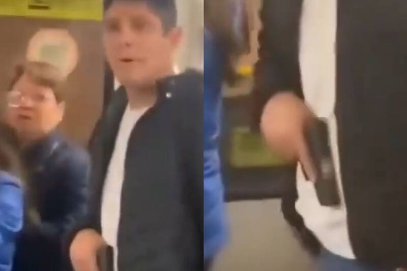 En redes aseguran que amenazó a pasajeros. Créditos: captura video @EricCamposBonta