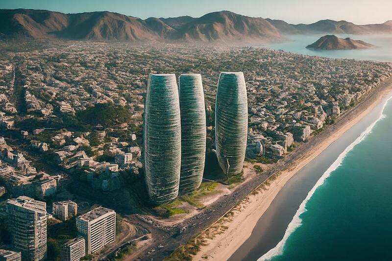 Así se imagina Gemini, la IA de Google, la ciudad de La Serena en el año 2050.