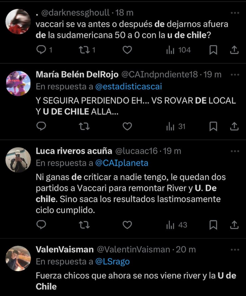 Hinchas de Independiente sobre la llave de Copa Sudamericana.