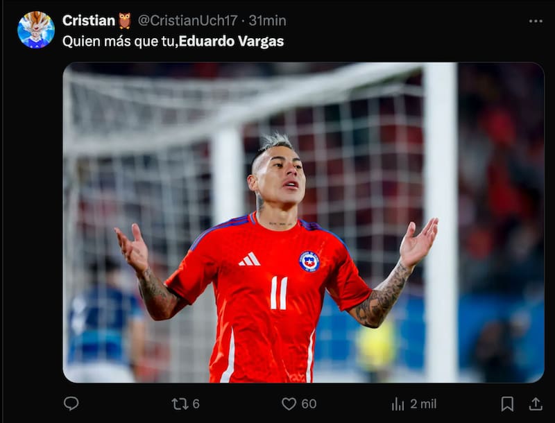 Eduardo Vargas el más aplaudido por los hinchas de La Roja.