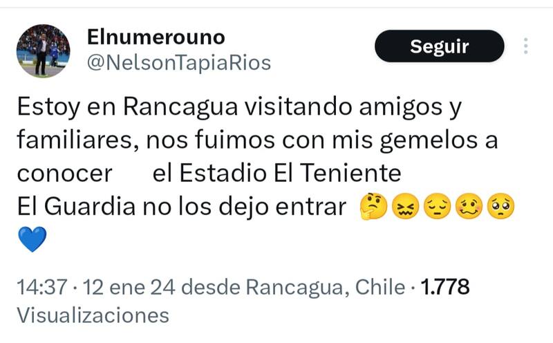 La denuncia de Nelson Tapia