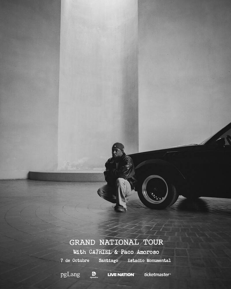 Afiche del concierto del rapero en Chile.