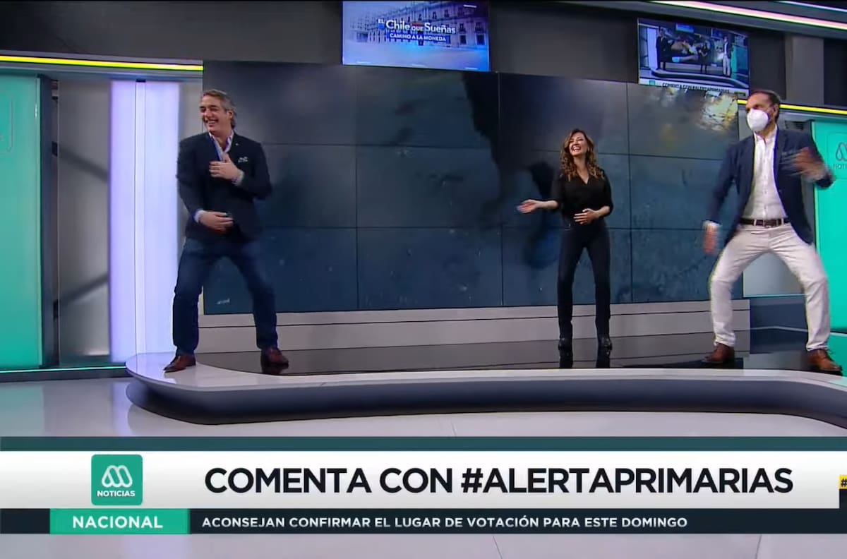 “El baile de la reineta”: José Luis Repenning, Priscilla Vargas y Rodrigo Sepúlveda sacaron los pasos prohibidos en “Meganoticias”