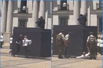 Esto traía en su interior el maletín de la persona detenida durante homenaje a Sebastián Piñera