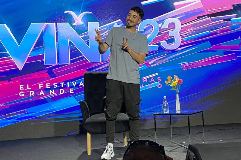 Conferencia de prensa de Diego Urrutia en el Festival de Viña 2023/ Reproducción EnCancha