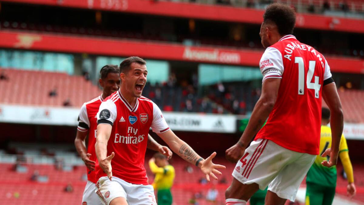 Los goles: Arsenal goleó a Norwich y se ilusiona con copas europeas