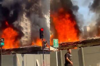 VIDEO | Así se ve el impresionante incendio en Estación Central
