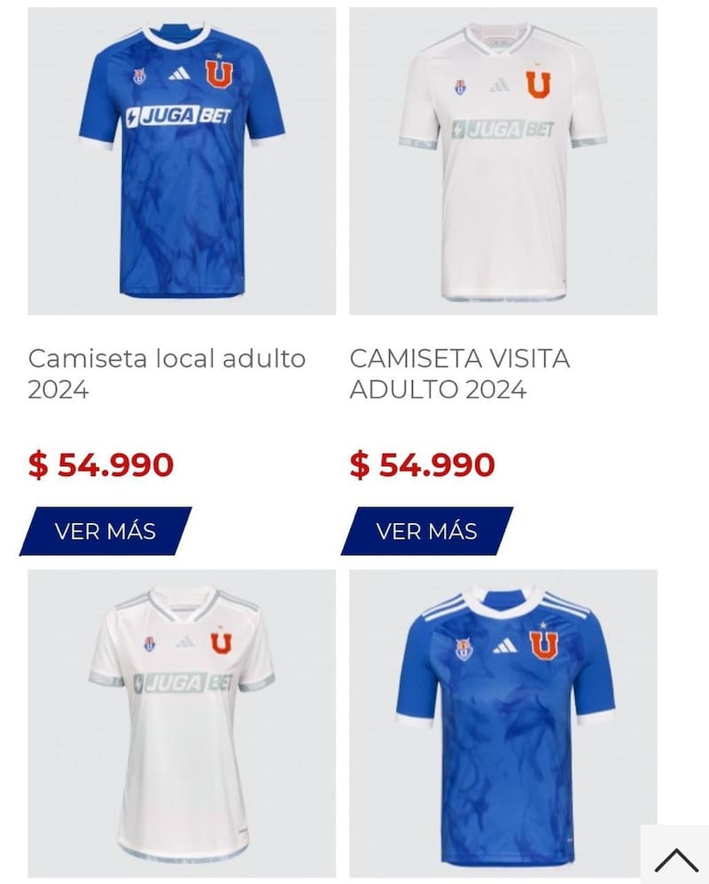 Estas son las dos camisetas de la U y sus precios.