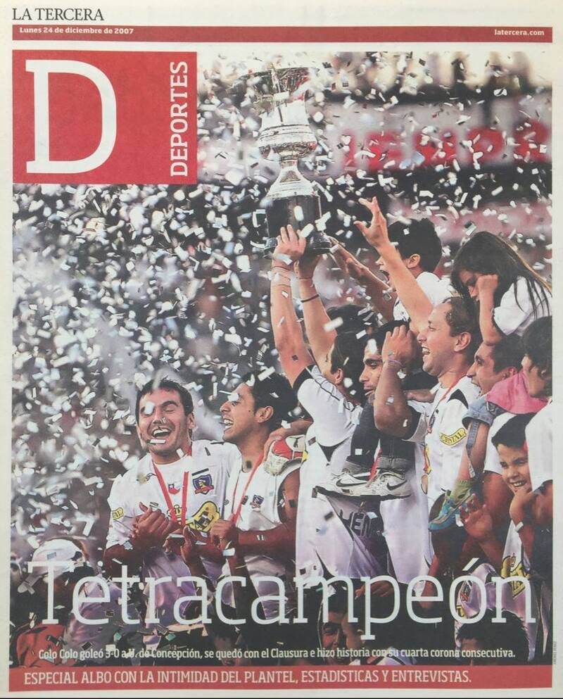 Colo Colo se convierte en el primer tetracampeón del fútbol chileno.