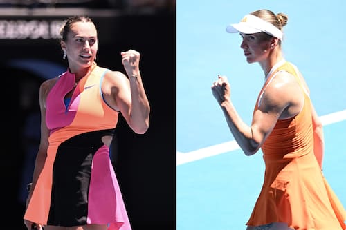 Bielorrusia y ucraniana se jugarán un partido que va más allá de lo deportivo en semifinales del Australian Open. Foto: Agencia EFE.