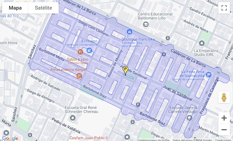 Calles de San Bernardo que no tendrán agua debido al corte de Aguas Andinas.