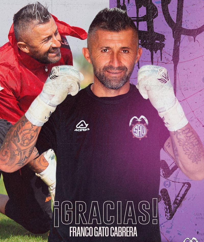 Franco Cabrera dejó el SAU para colgar los guantes. Foto: Instagram San Antonio Unido.