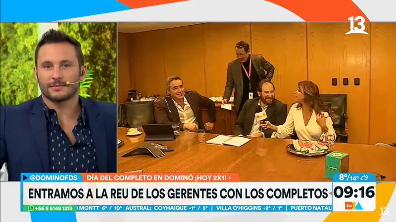 Priscilla Vargas y José Luis Repenning regalando completos a Max Luksic